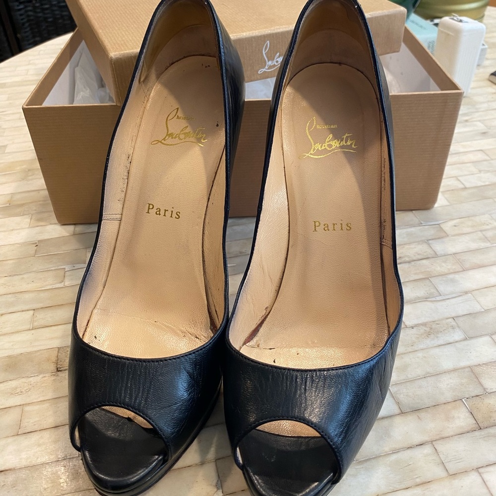 Christian Louboutin Yolanda 120 Black kid leather heels 38.5